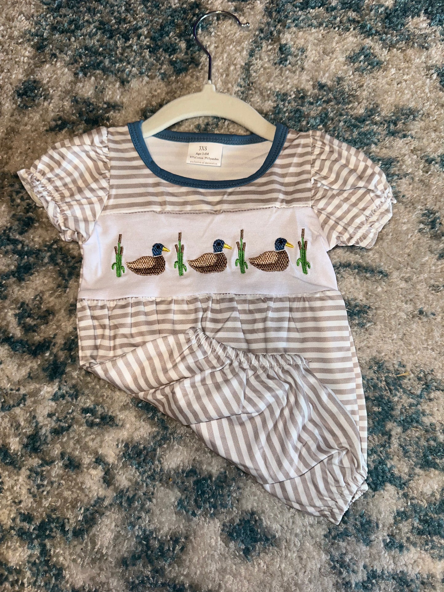 Baby Girl Duck Appliqué Onesie